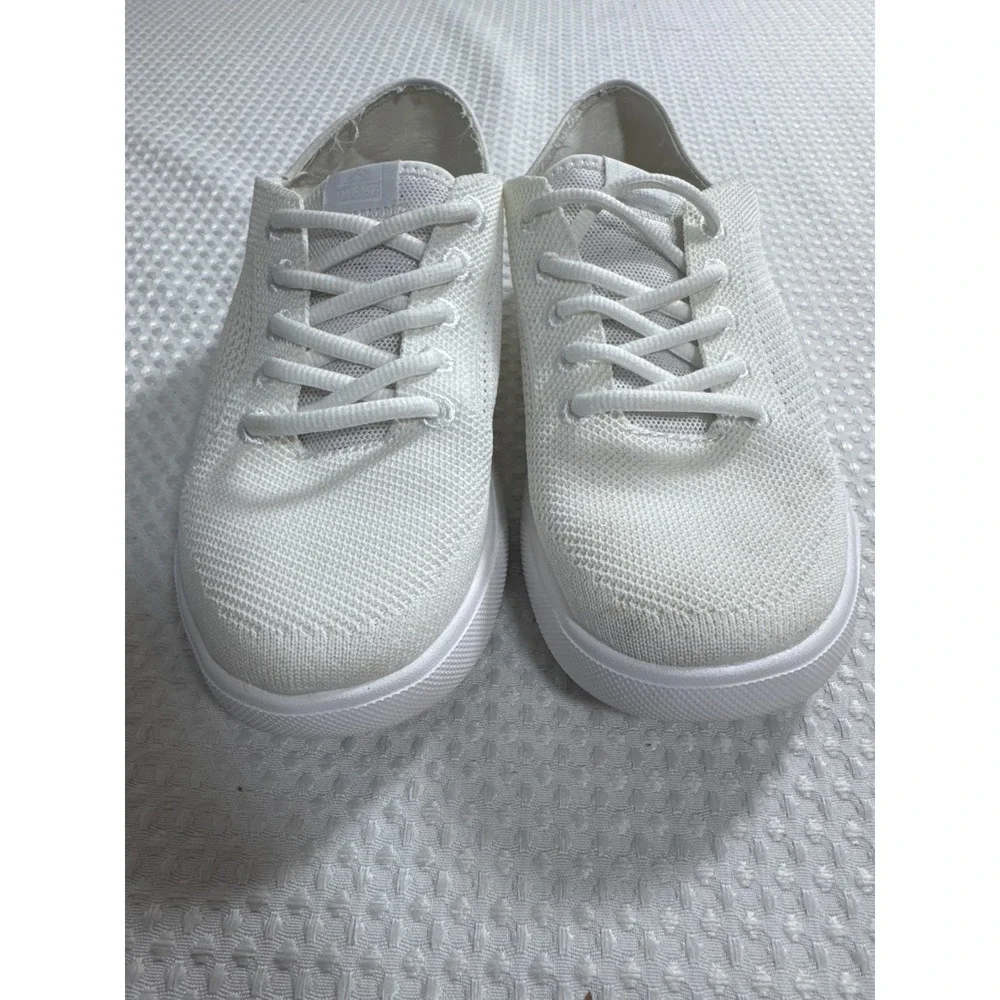 Reef Sneakers Kids 6 Neptune White Knit Fold Down Heel EUC